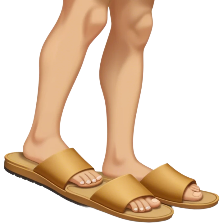 open toe male light tan slide emoji
