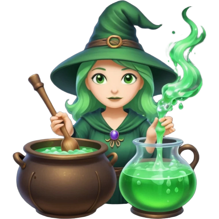 green witch cooking potion emoji