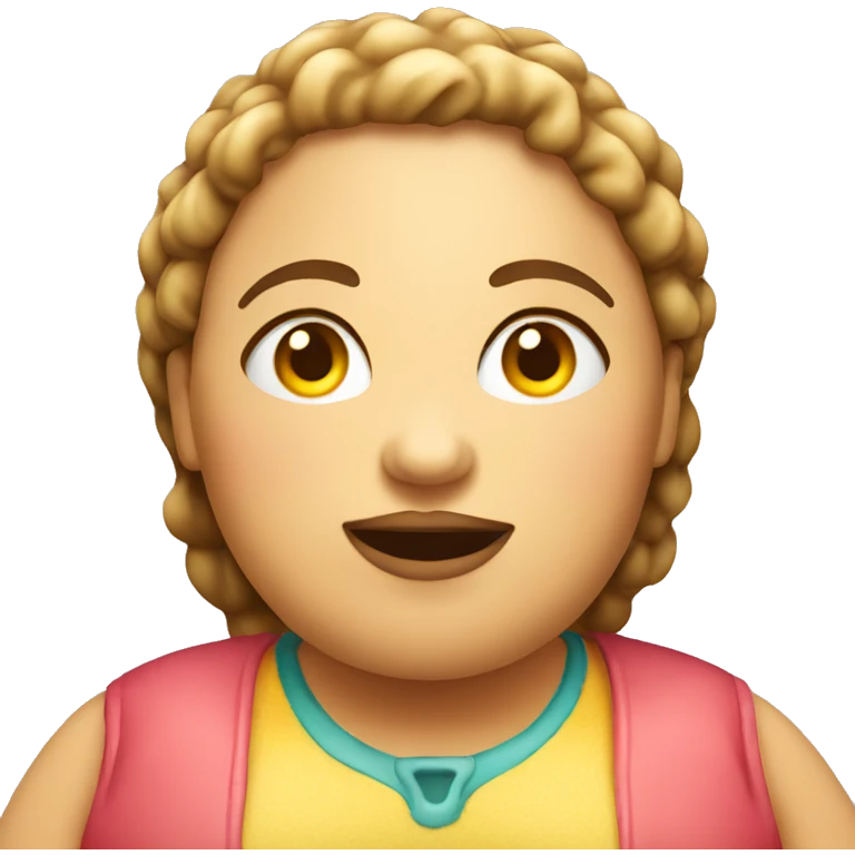 Fat girl with burger emoji