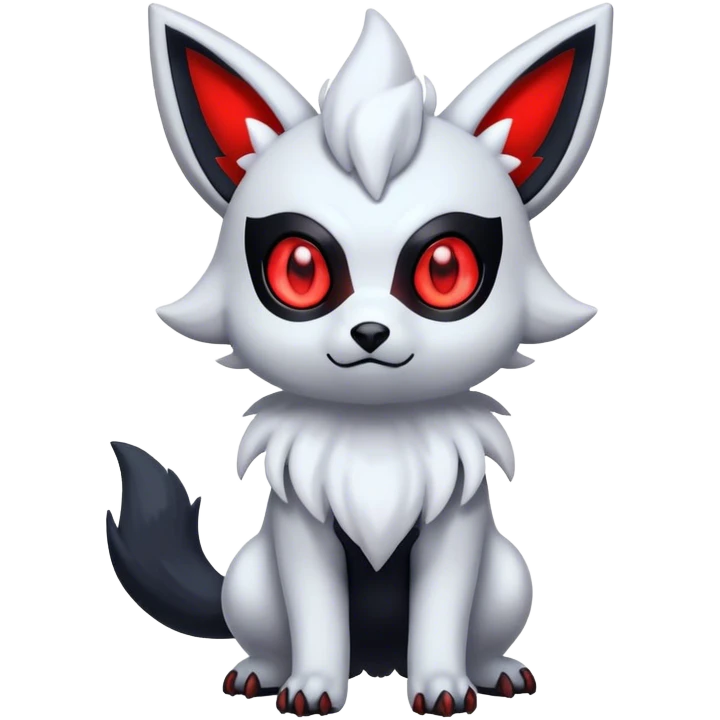 Cool Cute Kawaii Absol-Zorua-Umbreon-Pokemon-fakemon-hybrid-animal Full Body  emoji