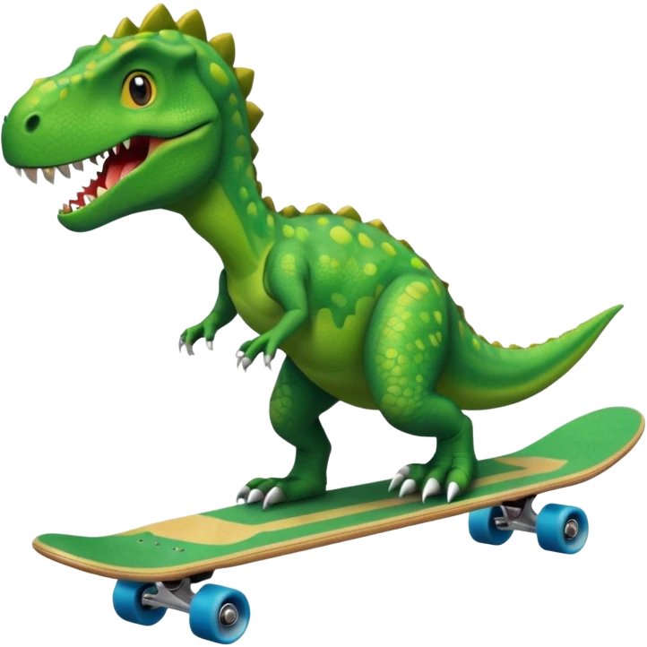 Dinosaur on a skateboard emoji