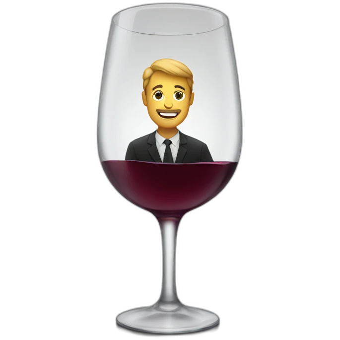 man inside a glass of wine emoji