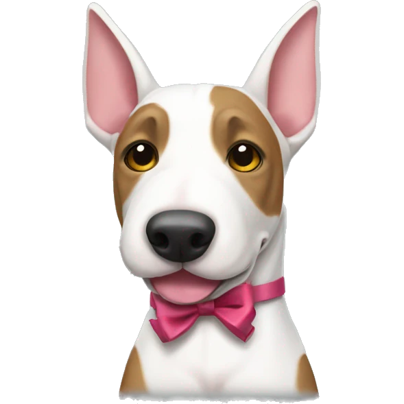 bullterrier with a bow emoji