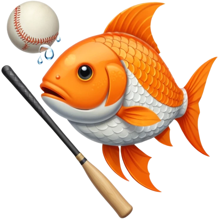 Fish with a baseball bat emoji