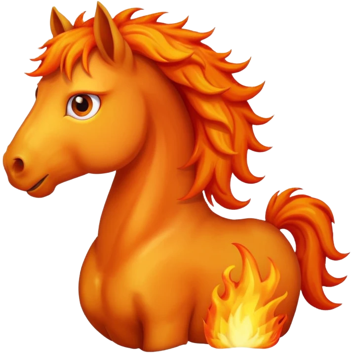 Scared fire horse emoji  emoji