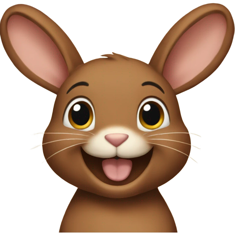 very happy brown bunny emoji