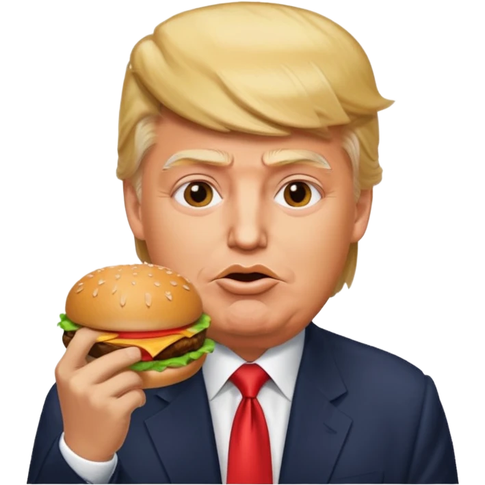 Donald trump eat hamburger emoji