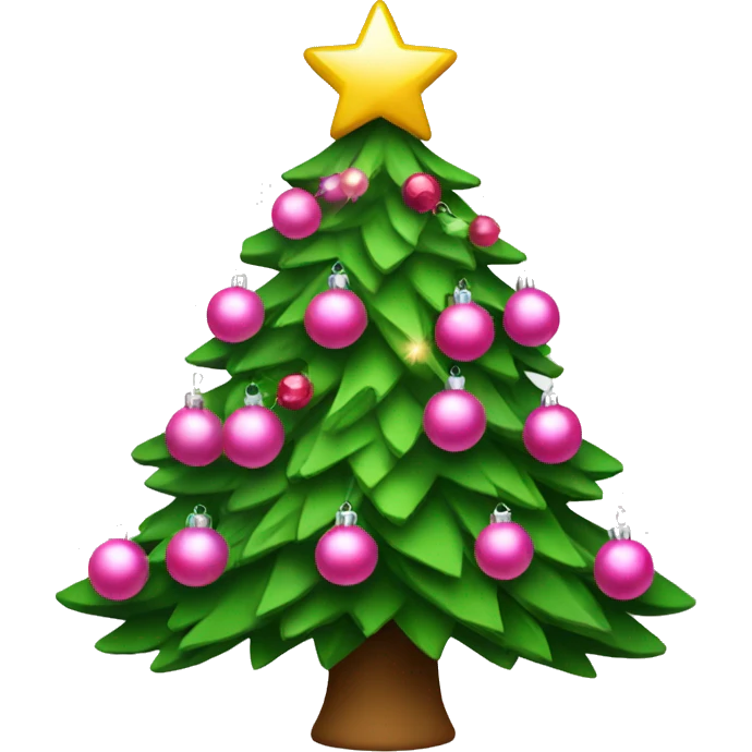 Christmas tree with pink ornaments  emoji