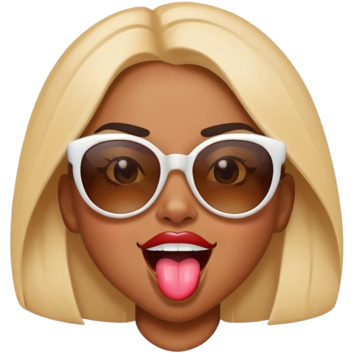girl sunglasses tongue out wink crazy emoji