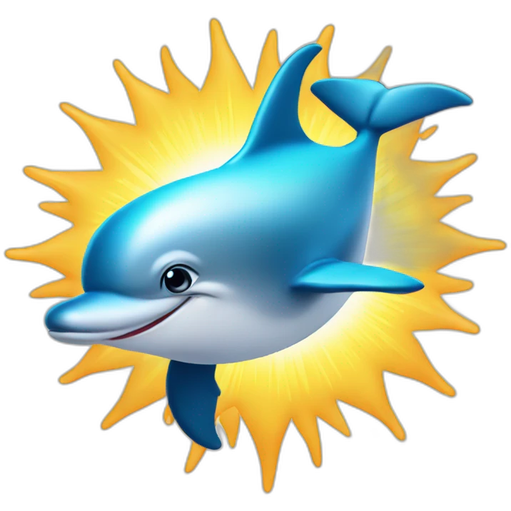 Dolphin with sun emoji