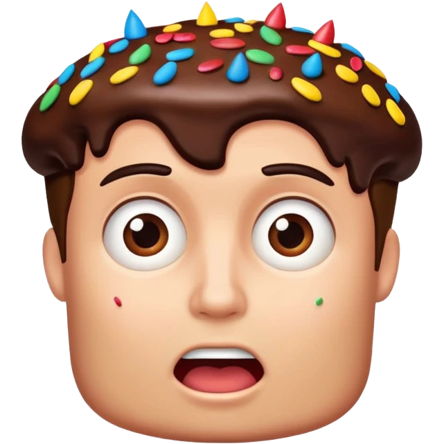 cake with a man hiding inside emoji