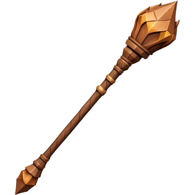 fantasy magic wooden staff low poly emoji