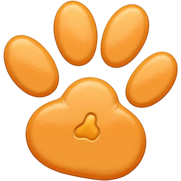 a very light pale pastel yellowy orange pawprint emoji