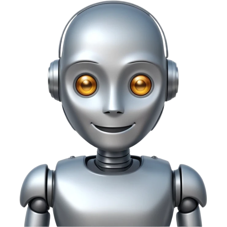 Crée-moi un robot sympathique, pour un chatbot moderne, je veux uniquement la tête sans le corps emoji
