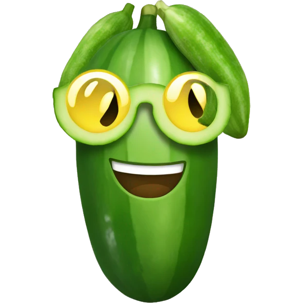 Emoji smiling with cucumbers on his eyes  emoji