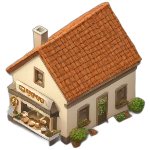 Cappuccino house isometric emoji