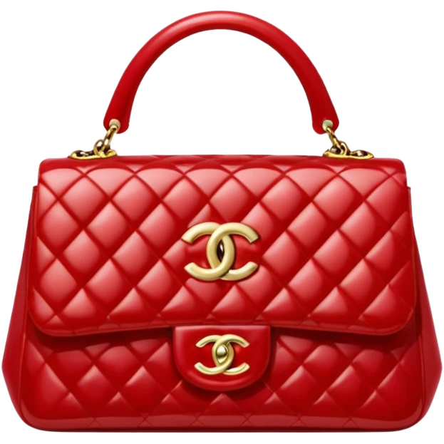 chanel red pearl bag gold hardware emoji