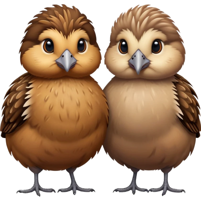 Two quails look at each other emoji