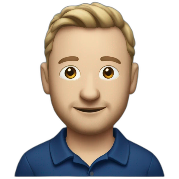 tim robinson in in a dark dark blue polo shirt with a pipes screensaver pattern on it emoji