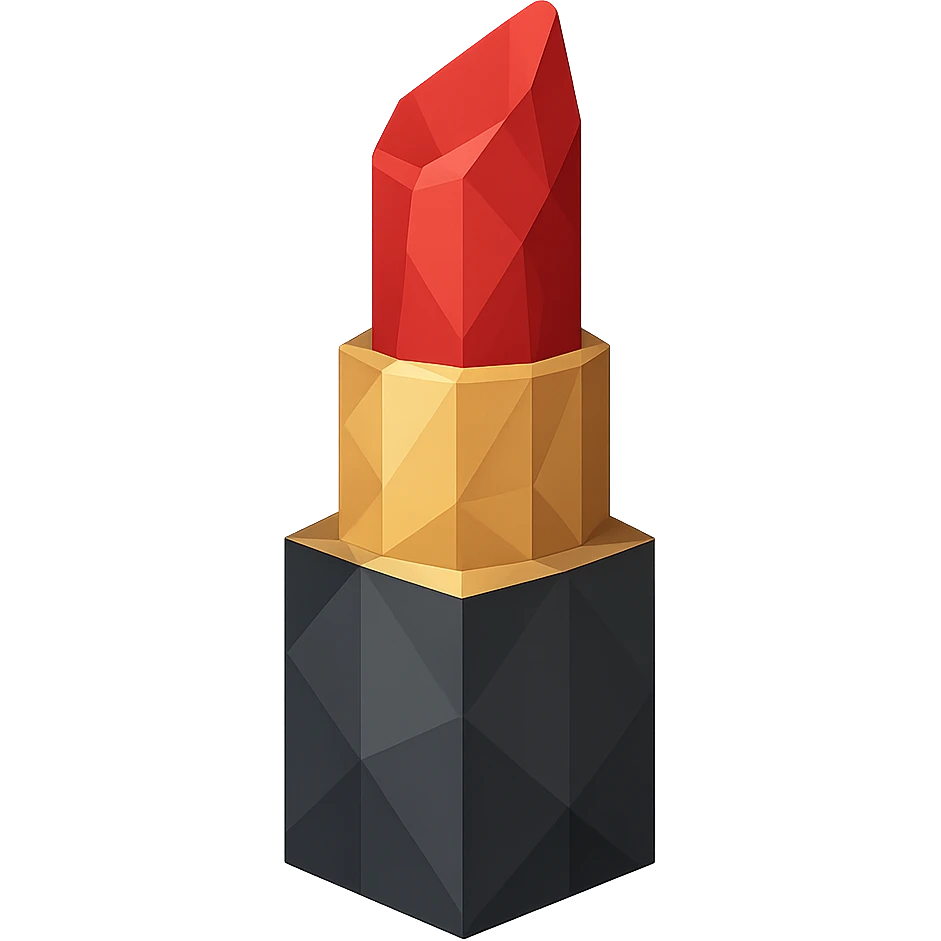 lipstick emoji, polygonal style emoji