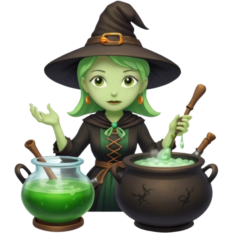 green witch cooking potion emoji