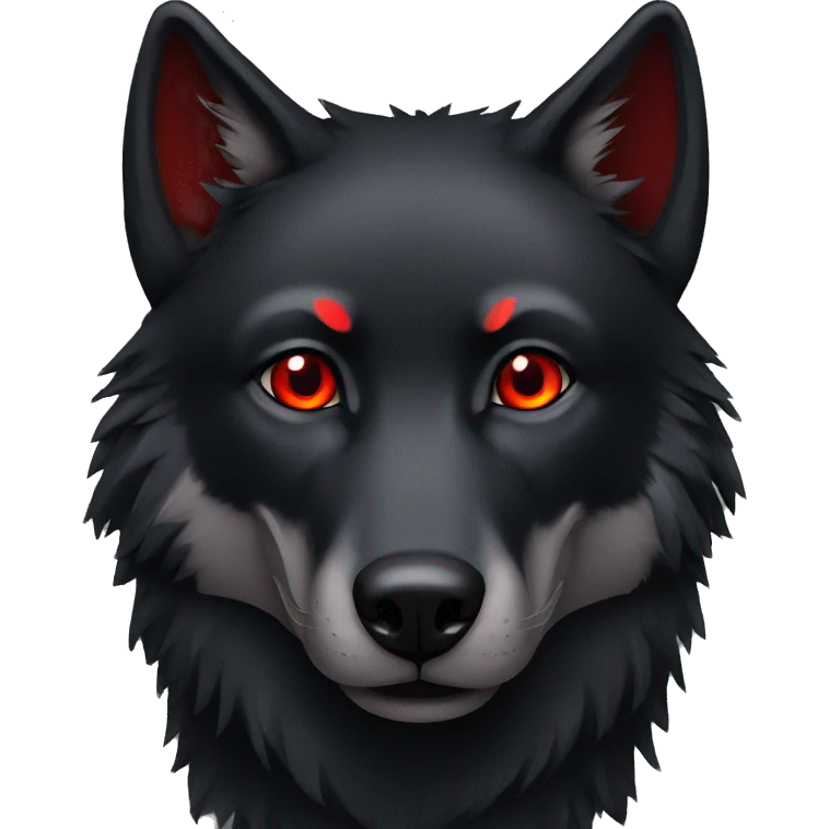 Black wolf red eyes emoji