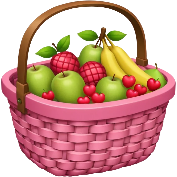 gingham pink basket   emoji