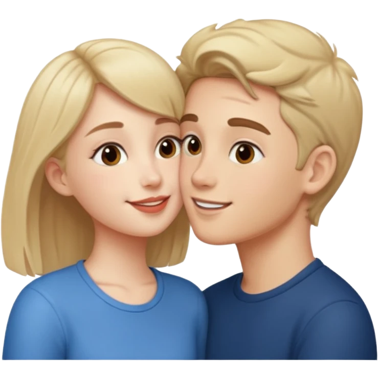 A Cute boy kissing a cute girl emoji