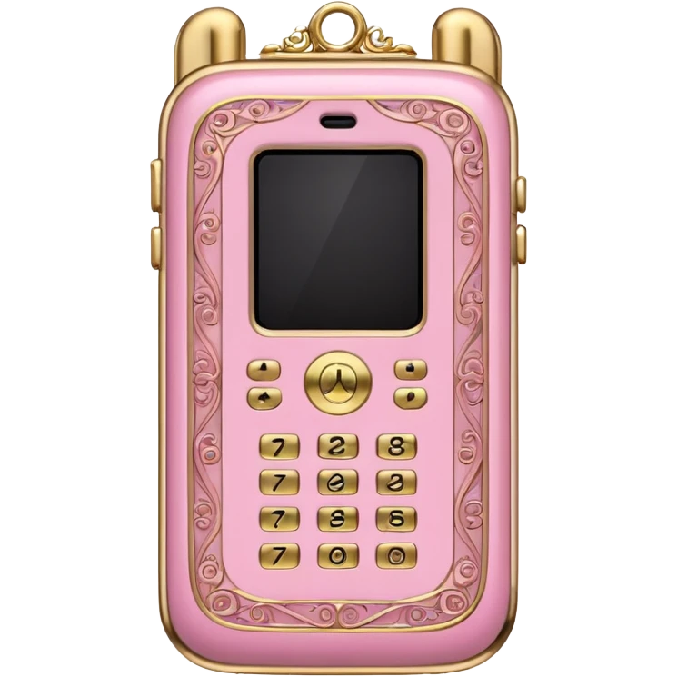 pink ornate victorian cell phone  emoji