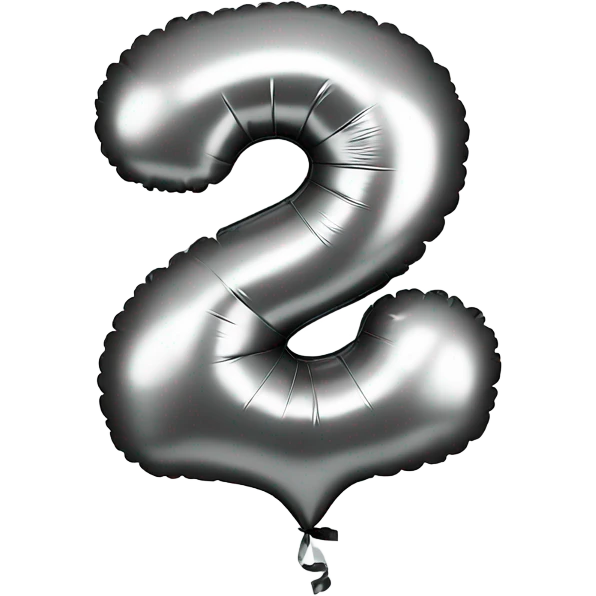 1 number balloon silver emoji