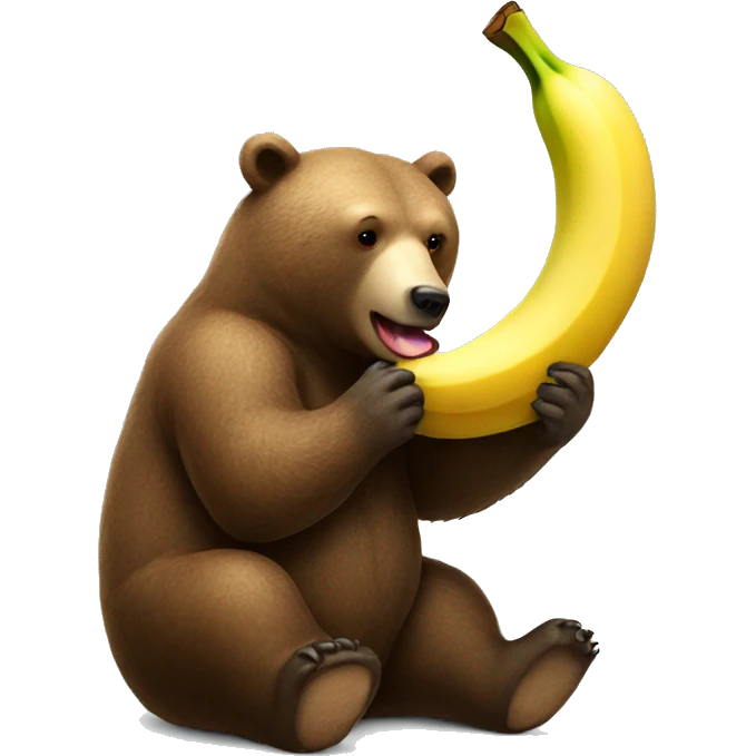 Bear eating a banana  emoji