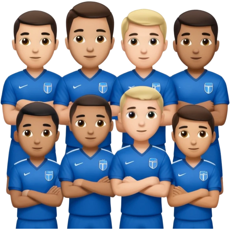 football guys team mixed race blue  emoji