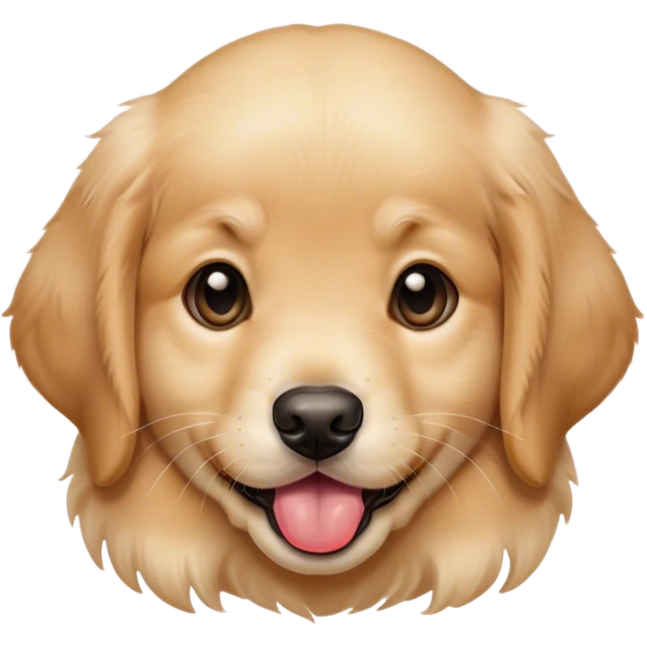 Pretty cute golden retriever puppy sticking out his tongue emoji