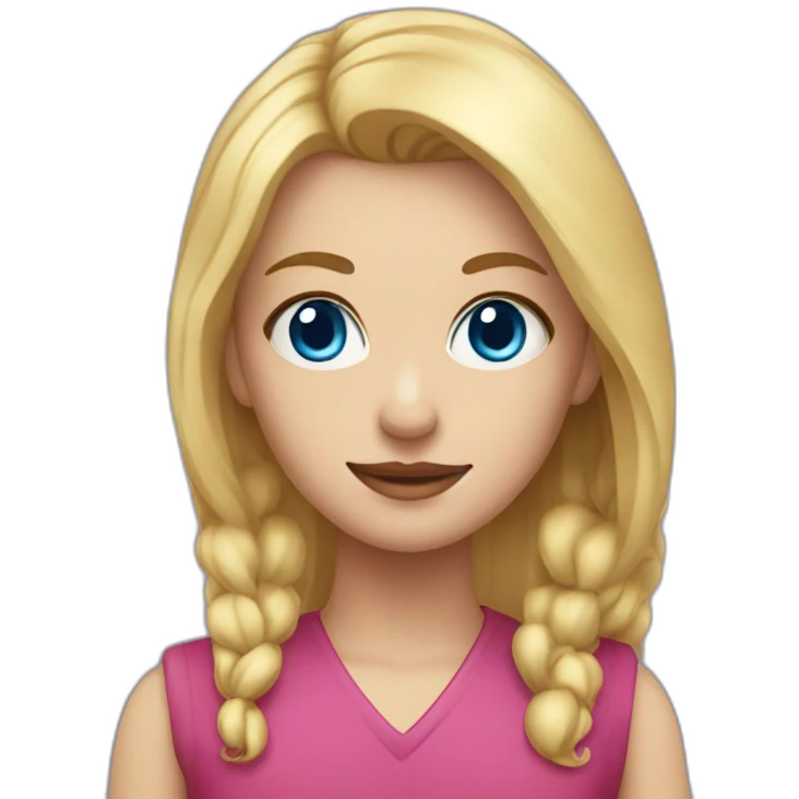 Girl with blond hair and blue eye. With red vial emoji