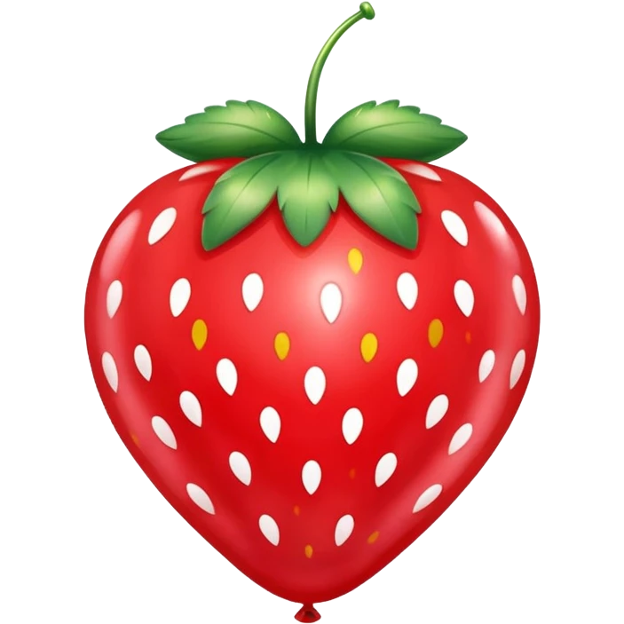 Red Strawberry , balloon style, shiny, inflated look emoji