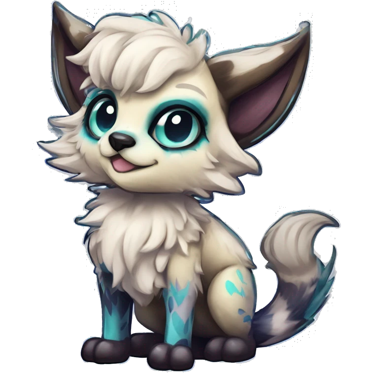 Cool cute Kawaii edgy fantasy shiny animal  fursona Fionbri vernid by griffsnuff & LiLaiRa & Falvie full body emoji