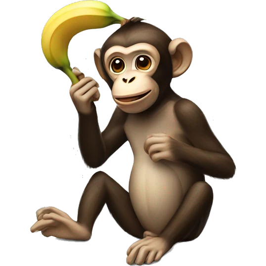 Monkey eating banana emoji