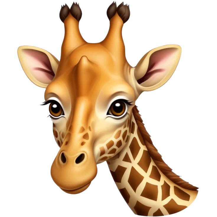 Large human ears attached to a giraffe emoji