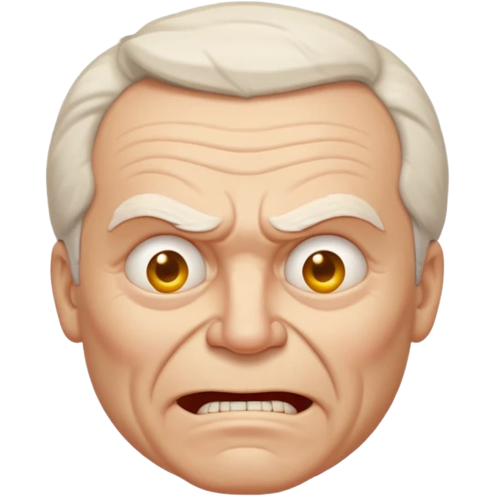 Angry older white male Italian angel like a smiley face emoji