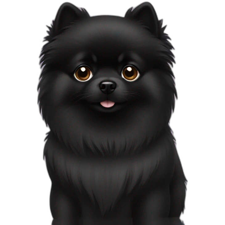 dark Pomeranian emoji
