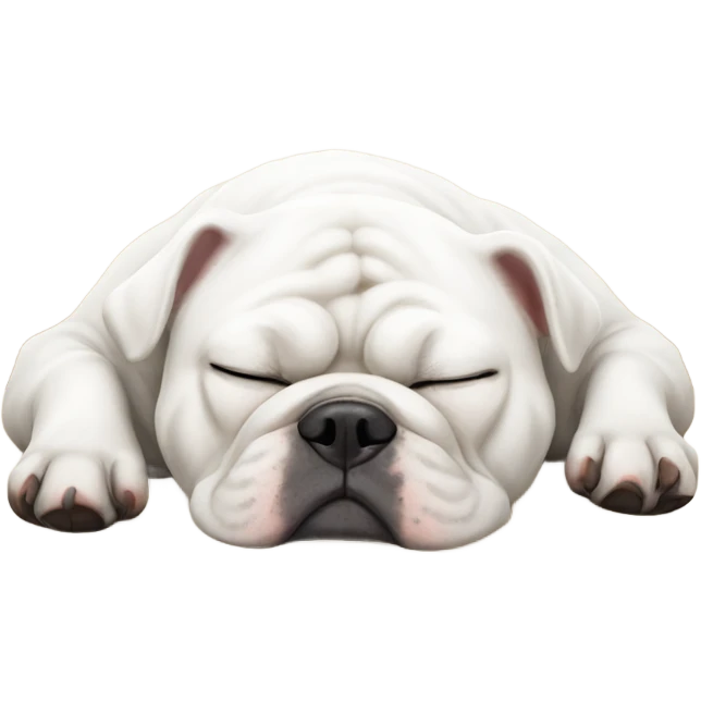 White bulldog sleeping  emoji