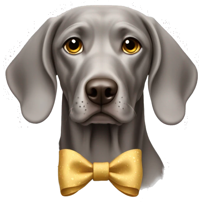 Weimaraner with bow emoji