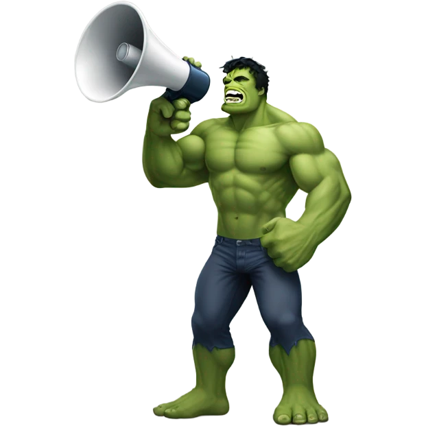 Hulk holding megaphone emoji