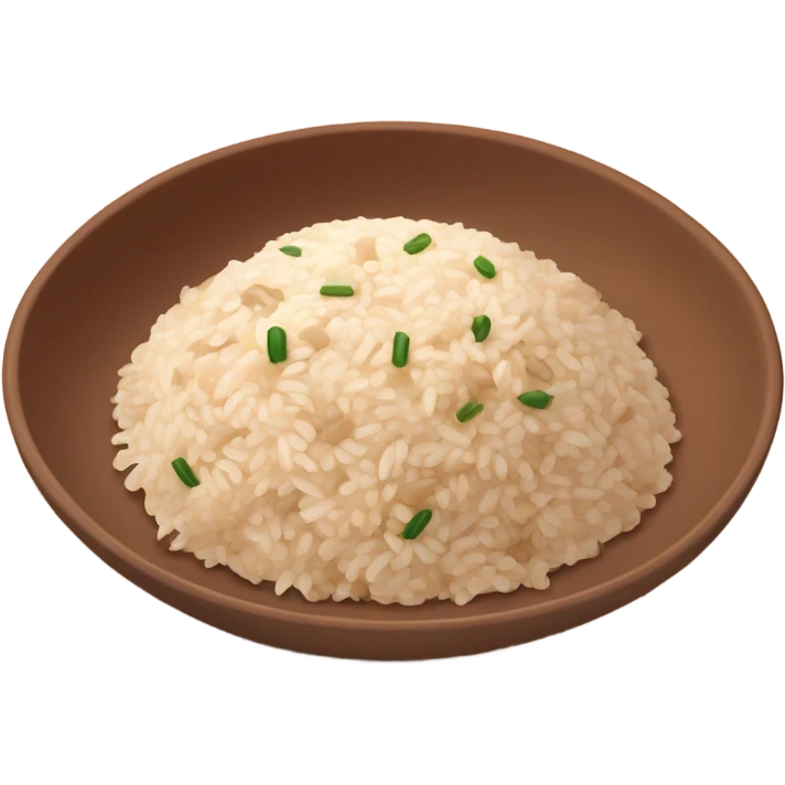 whitish pure fried rice with a mix of brown rice on a terra cotta plate emoji