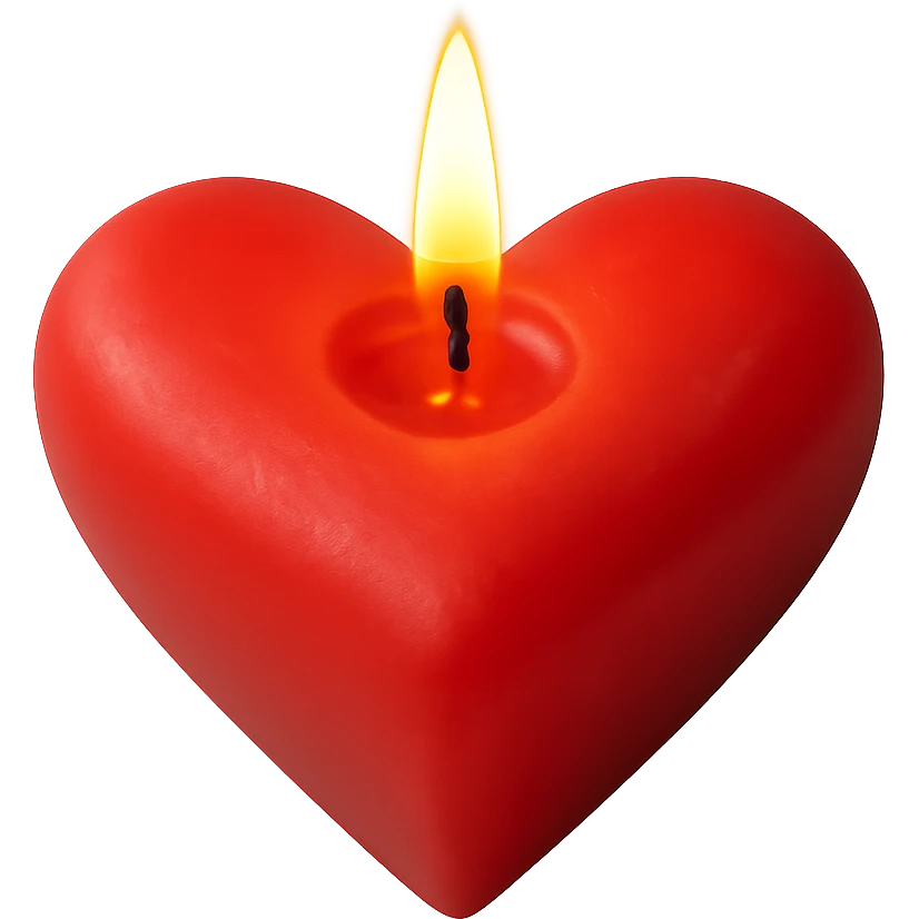 candle heart, remove background emoji