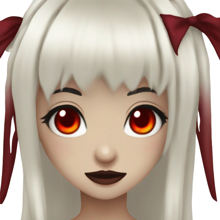 Vampire hime gyaru girl with red eyes black hair emoji
