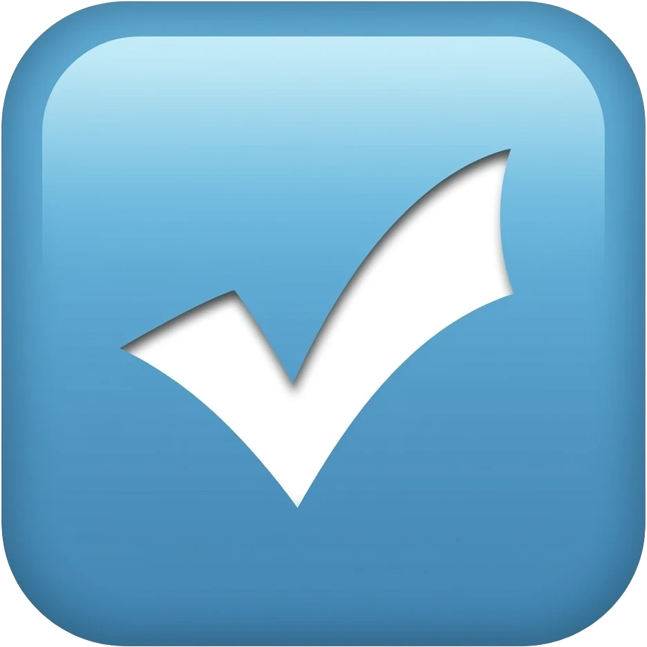 A white tick in a blue box emoji