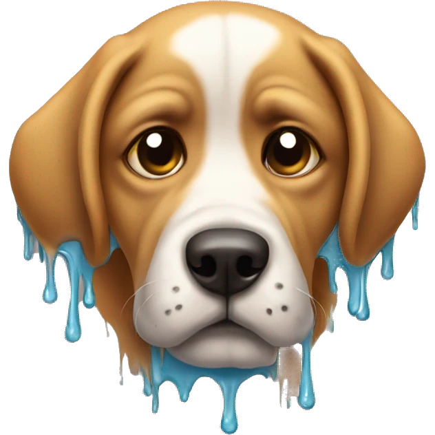 Sad dog wearing drip emoji