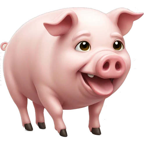 pig doing ozempic emoji
