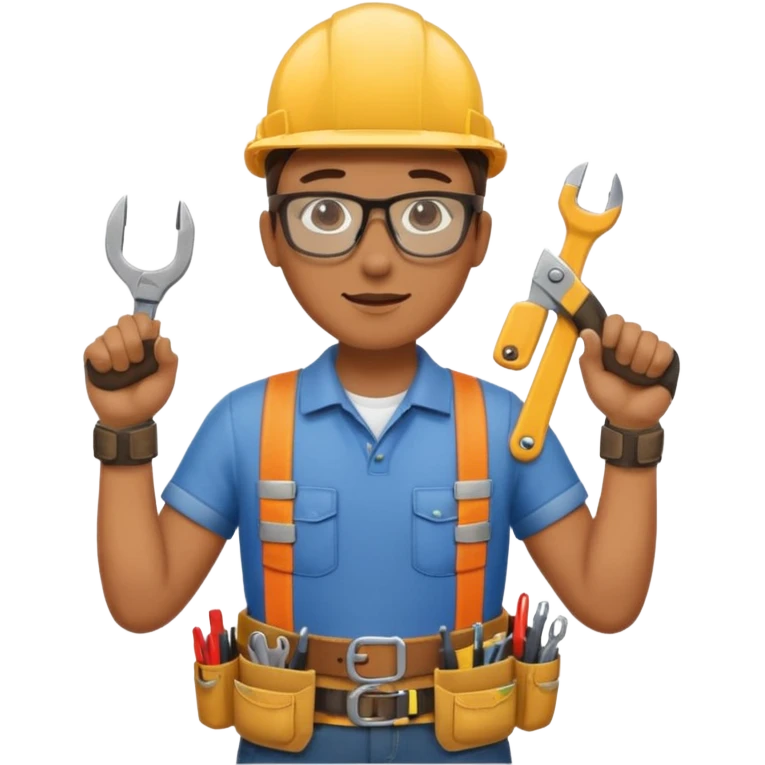 Repairs and Maintenance, tools belt, working, full body emoji